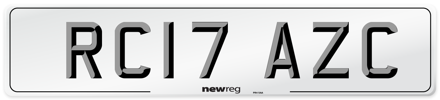RC17 AZC Number Plate from New Reg